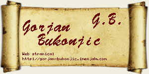 Gorjan Bukonjić vizit kartica
